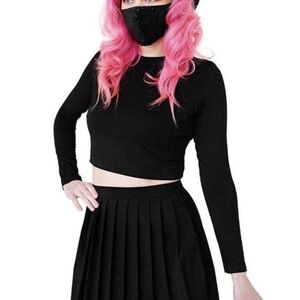 Foxblood Crop Long Sleeve T-Shirt